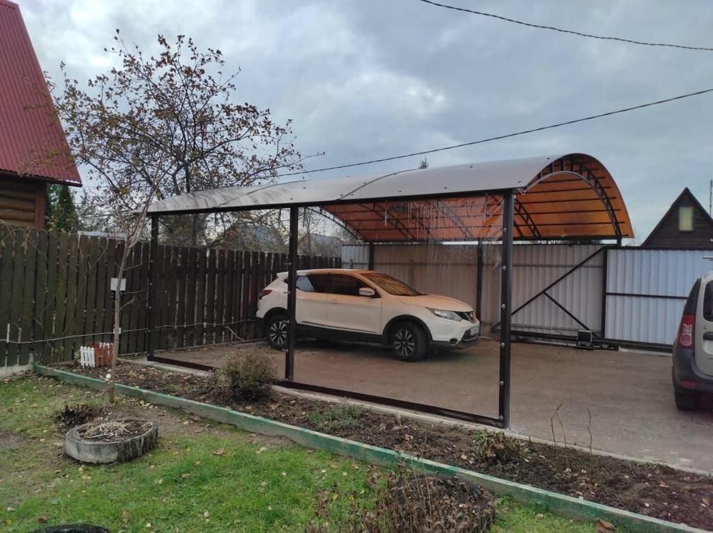 Прозрачные шторы ПВХ для навеса под автомобиль в посёлке Жилево